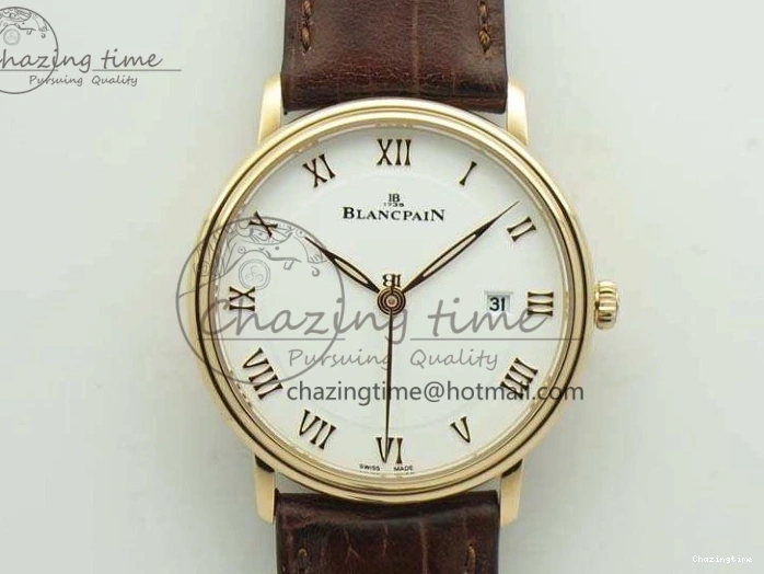 0321 Villeret 6654 SS Complicated Function OMF 1:1 Best Edition White Dial on Brown Leather Strap A6654 V Popular 7904